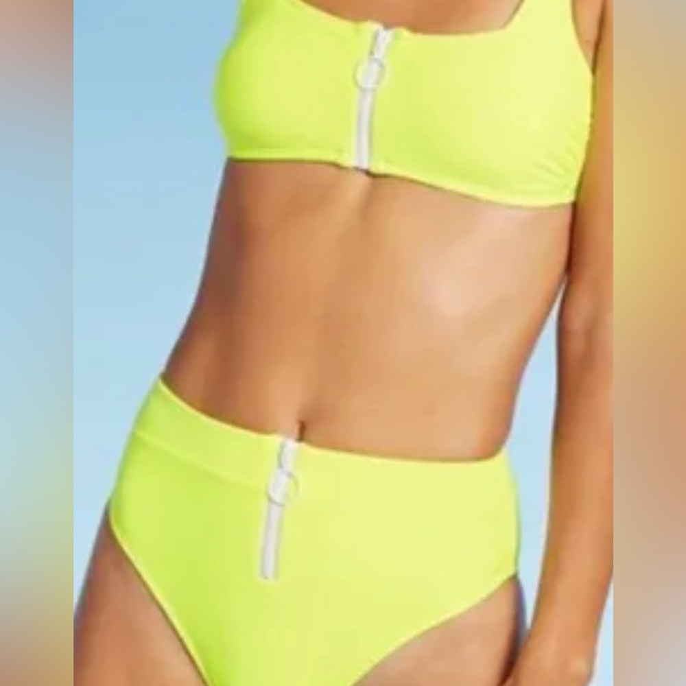 Target Zip Up neon, high rise bottoms bikini XL